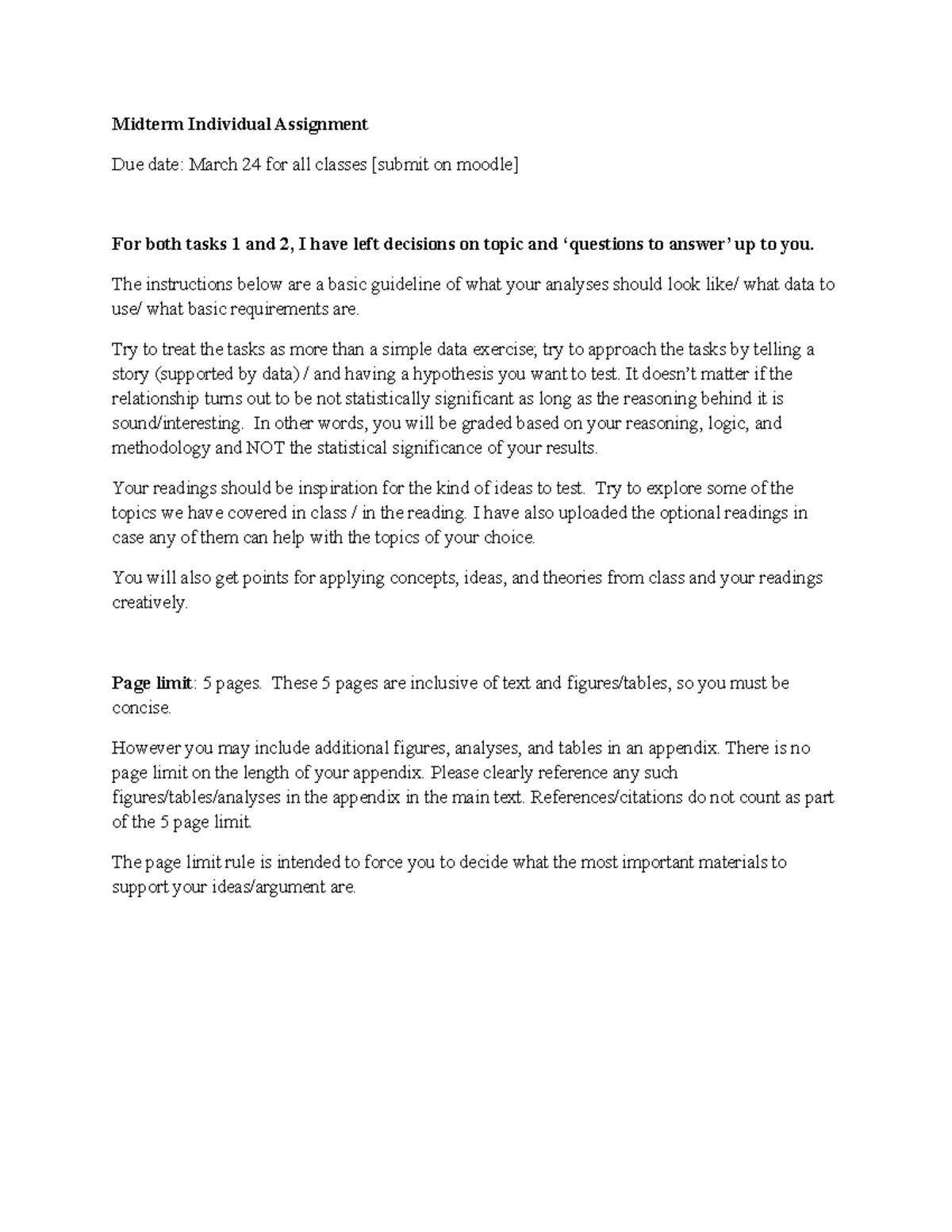 Midterm Exercise - Midterm Individual Assignment Due date: March 24 for ...