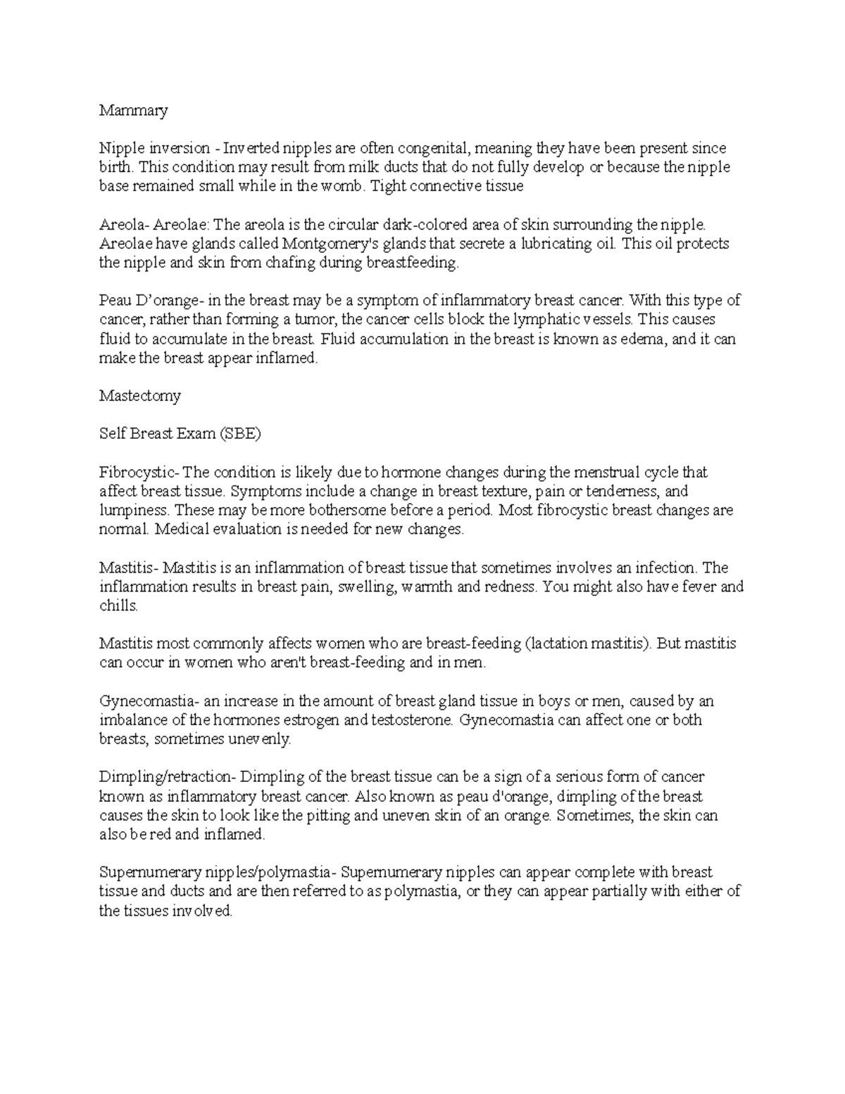 Breast - Terminology - Mammary Nipple inversion - Inverted nipples are ...