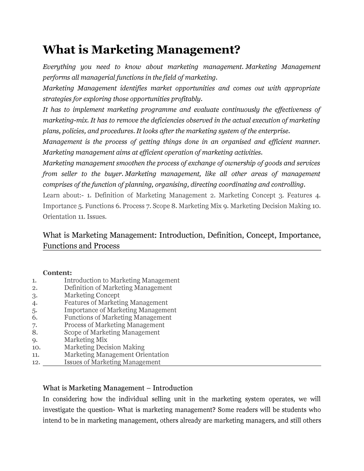 marketing management dissertation