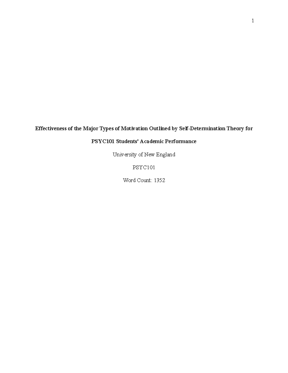 PSYC Essay - Effectiveness on types of motivation to academic ...