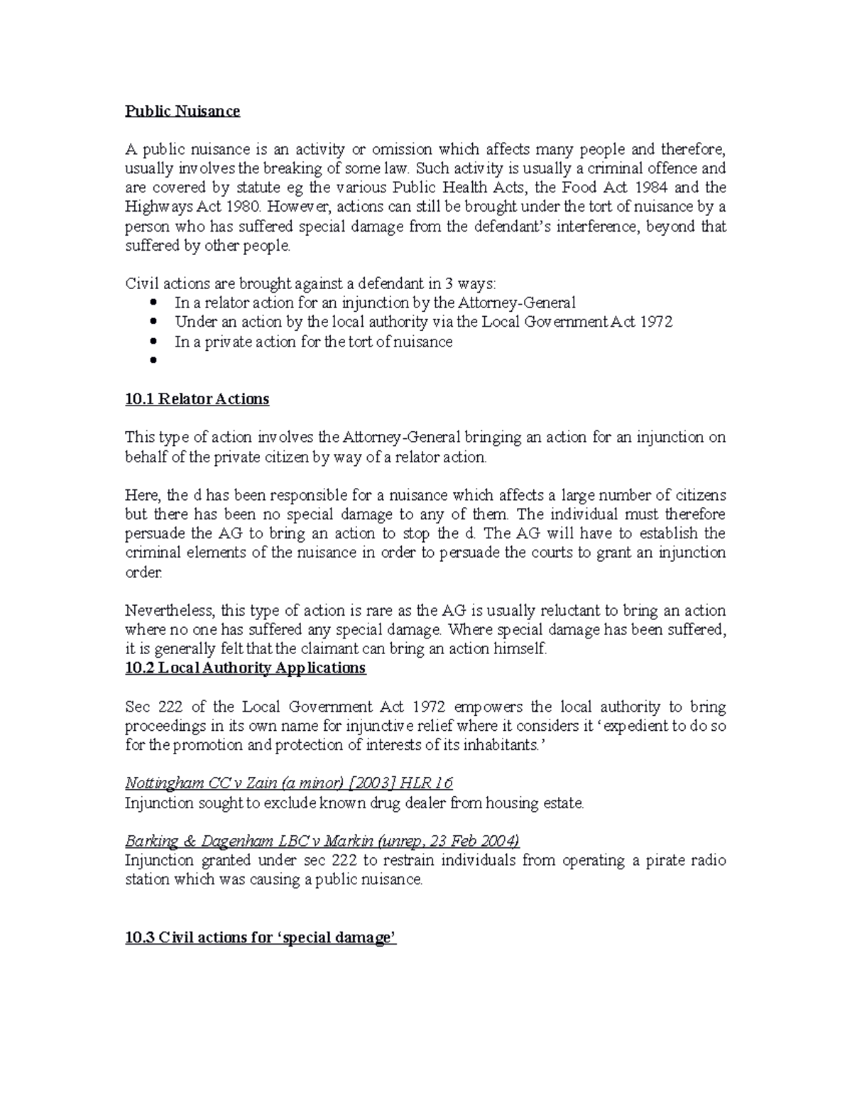 Public Nuisance - LW201-5-AU-CO - Essex - Studocu