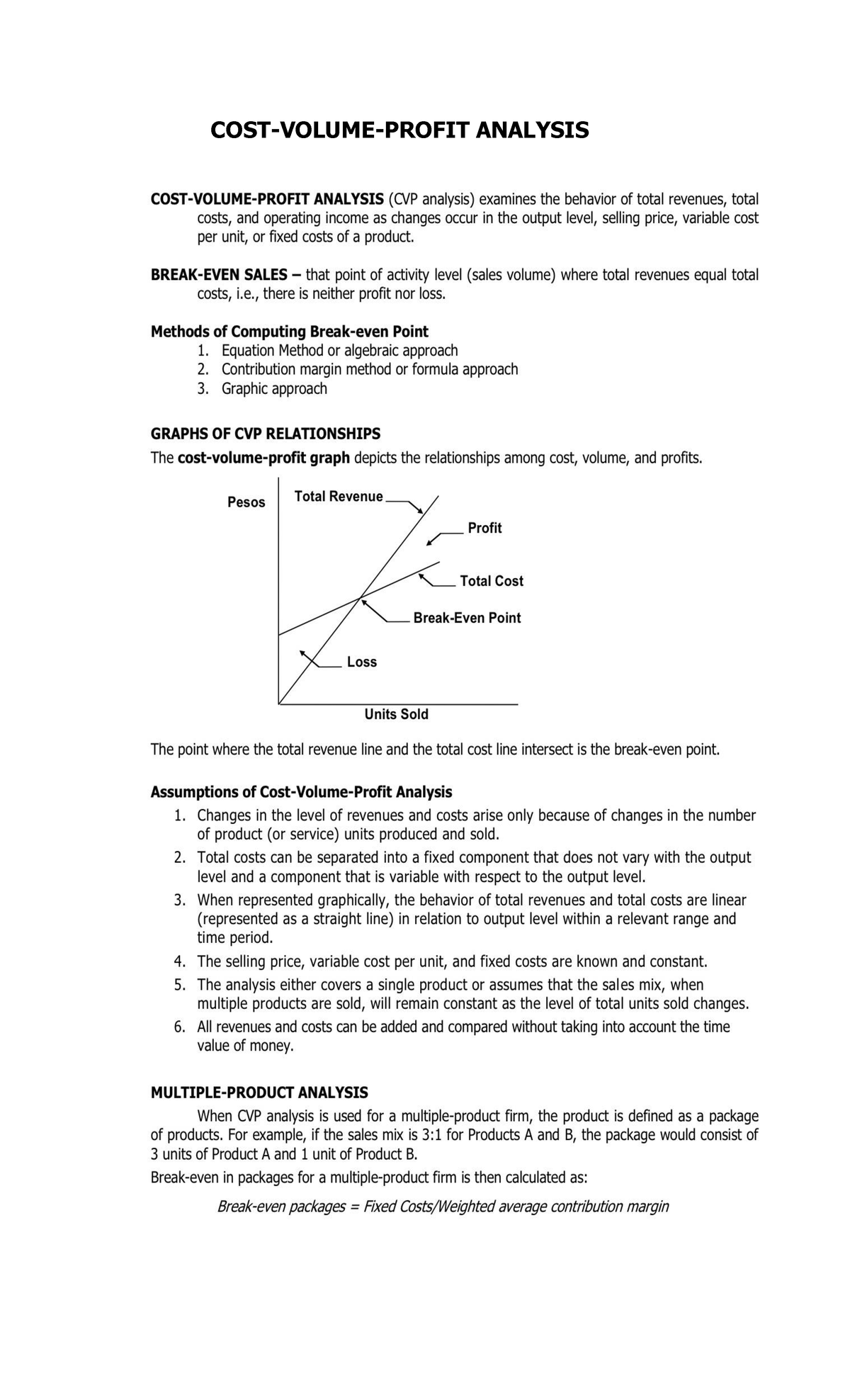 CVP Analysis 1 1 - COST-VOLUME-PROFIT ANALYSIS Required: a. Prepare the ...