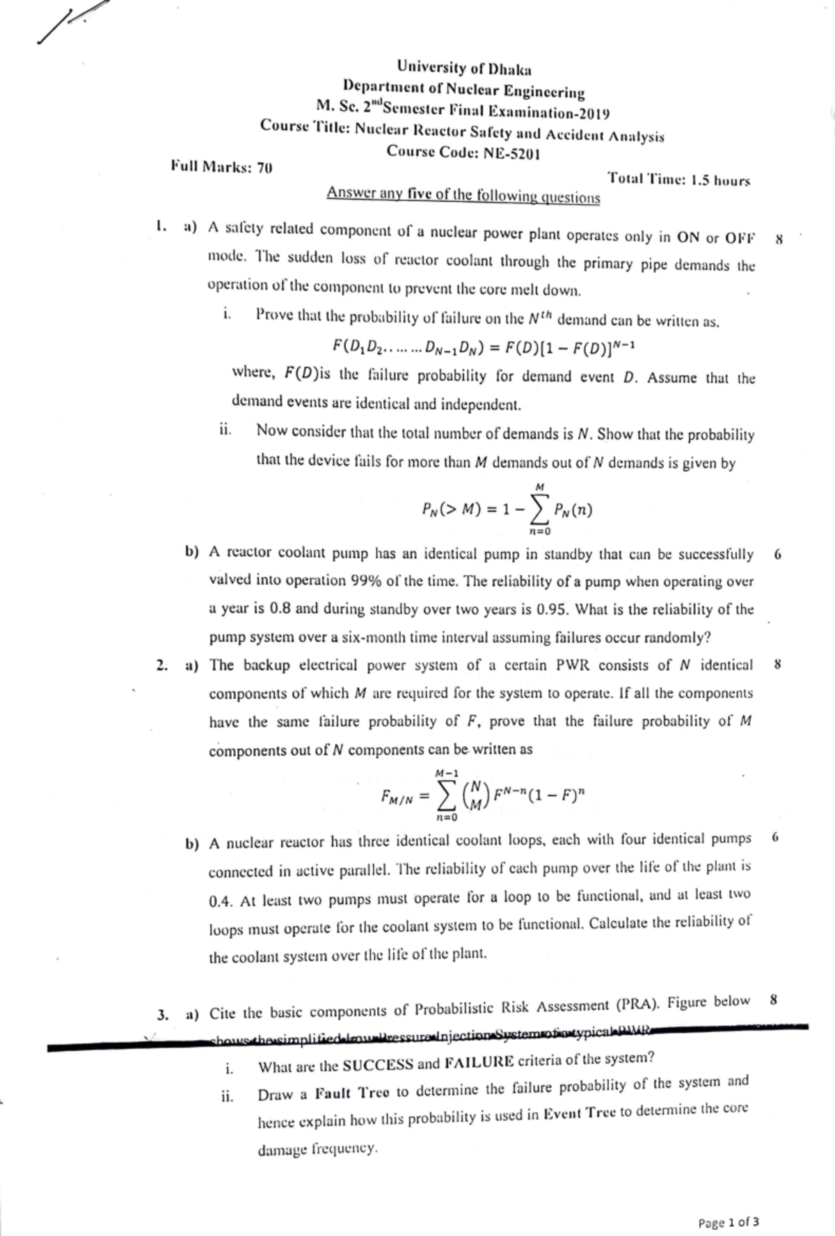 MSc 2nd sem questions - I. University of Dlrnka Dcp:irtment of Nuclear ...