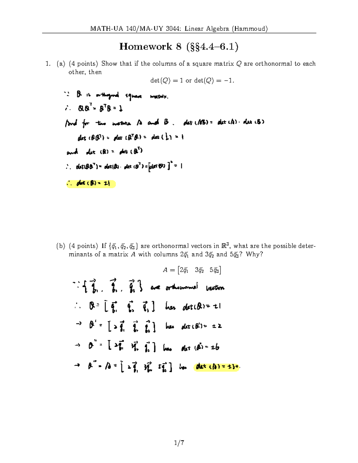 Hw8 - Homework with answer - Homework 8 (§§4–6) (a) (4 points) Show ...