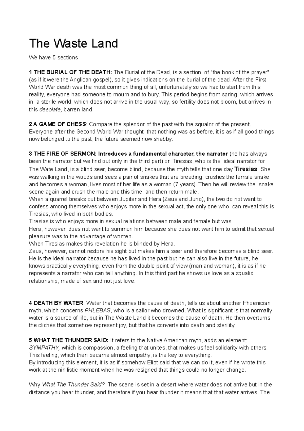 The Waste Land IN Inglese Lingua Inglese (Scientifico) Tradizionale