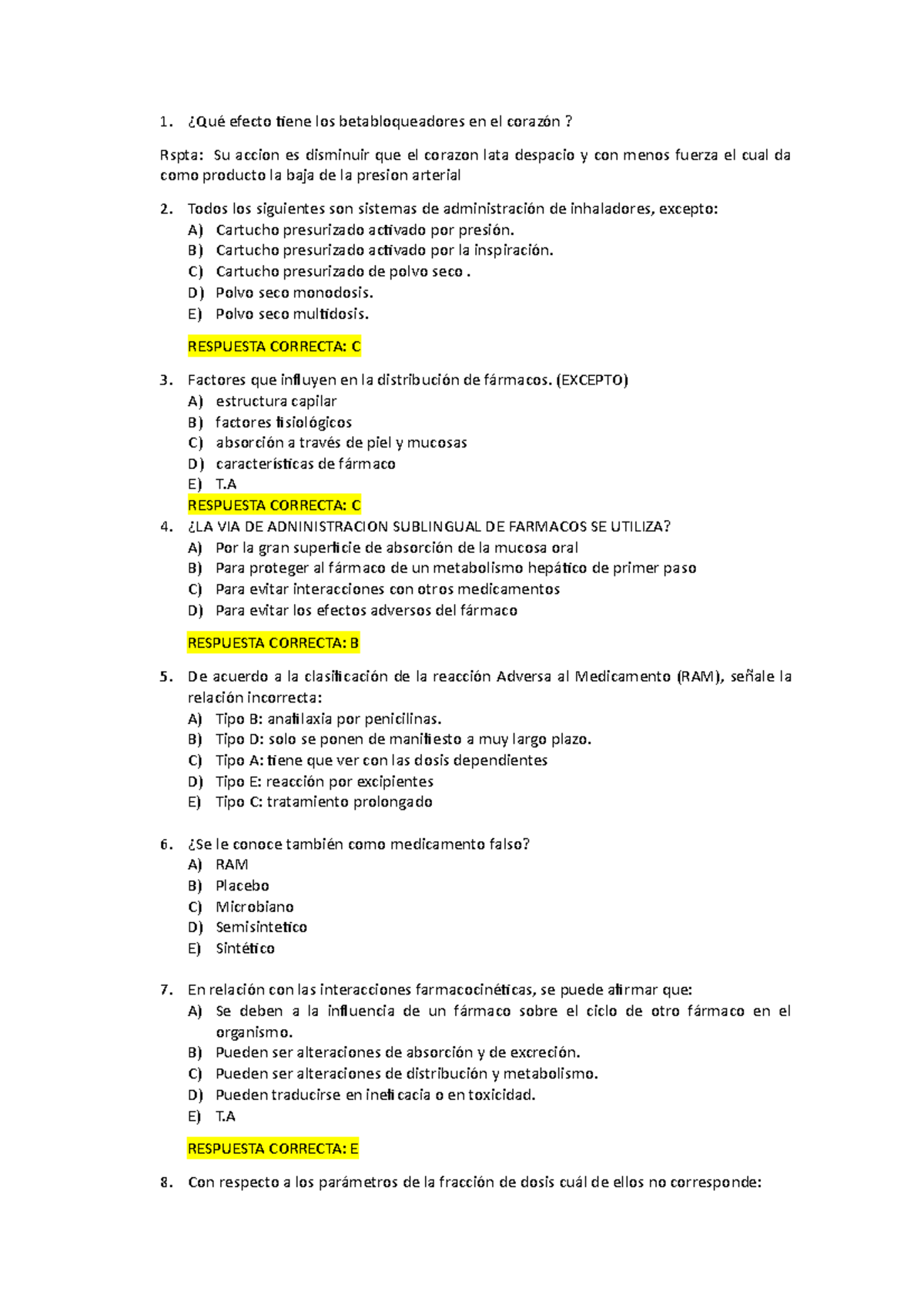 Preguntas DE F Armacologia - ¿Qué efecto tiene los betabloqueadores en ...