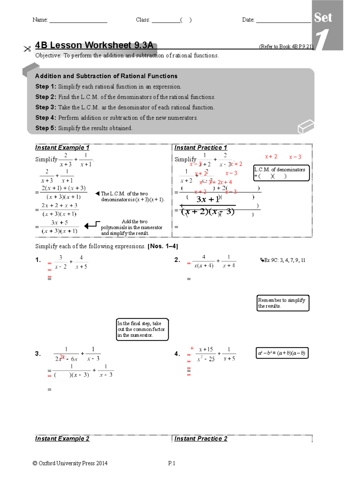 NCM(2nd)WS4B09-3A-set1 e(t) - Name: ____________________ Class ...