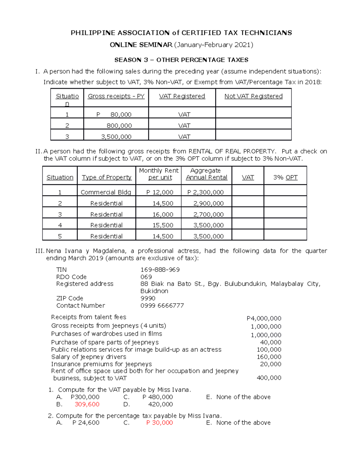 Season 3 opt CTT OPT PHILIPPINE ASSOCIATION of CERTIFIED TAX