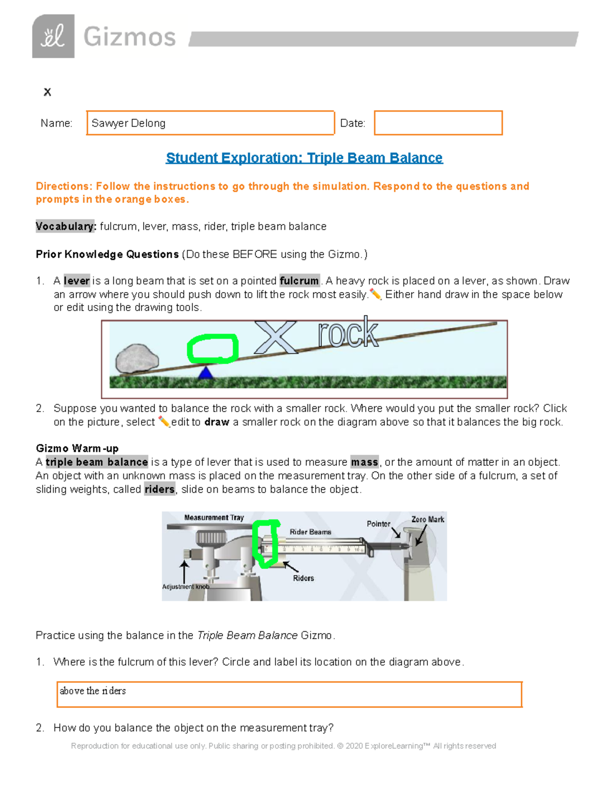 Sawyer Delong Sawyer Delong Copy Of Triple Beam SE Name Sawyer Delong Date Student StuDocu