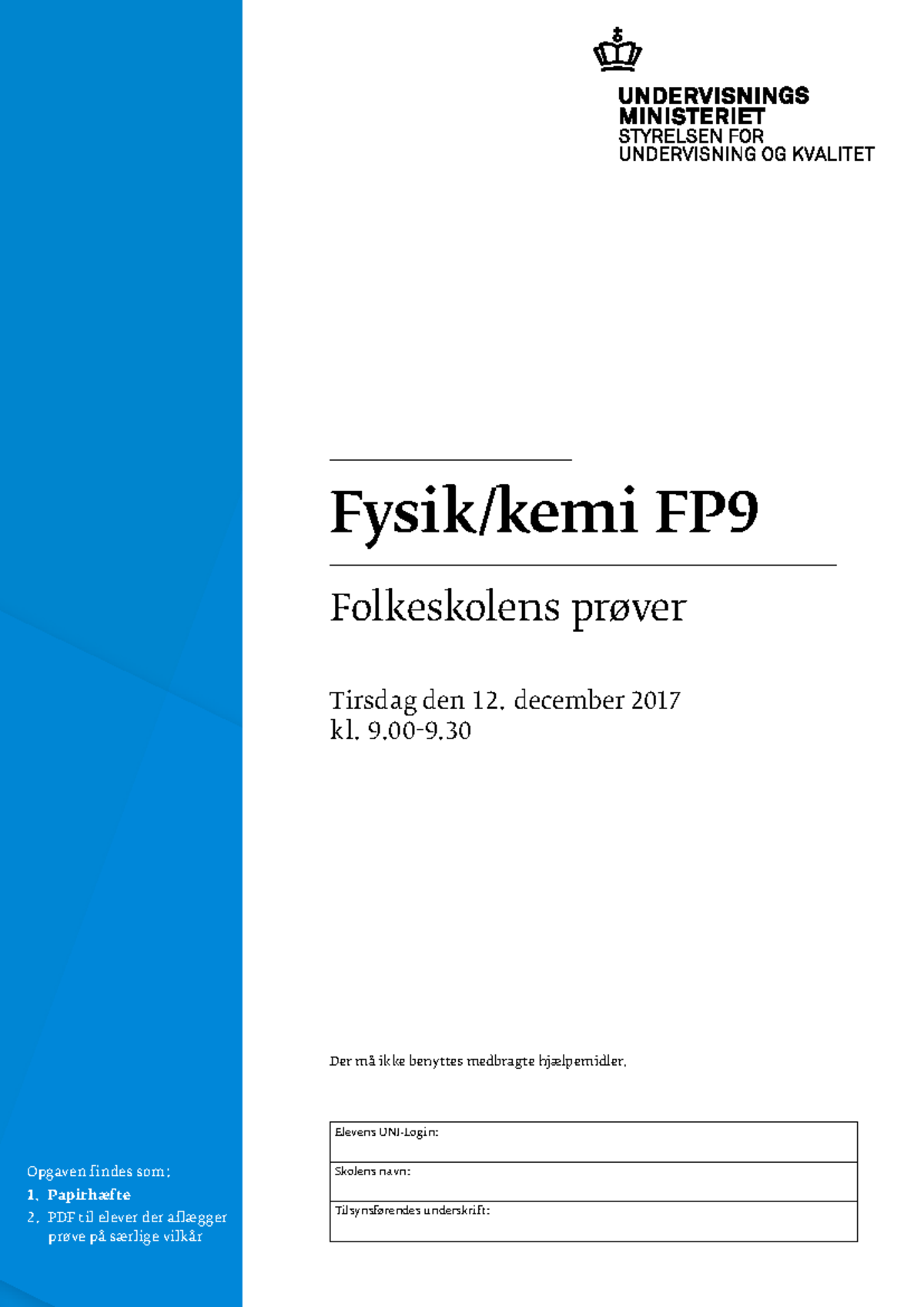 Fysik kemi fp9 Folkeskolens prøver - Fysik/kemi FP Folkeskolens prøver ...