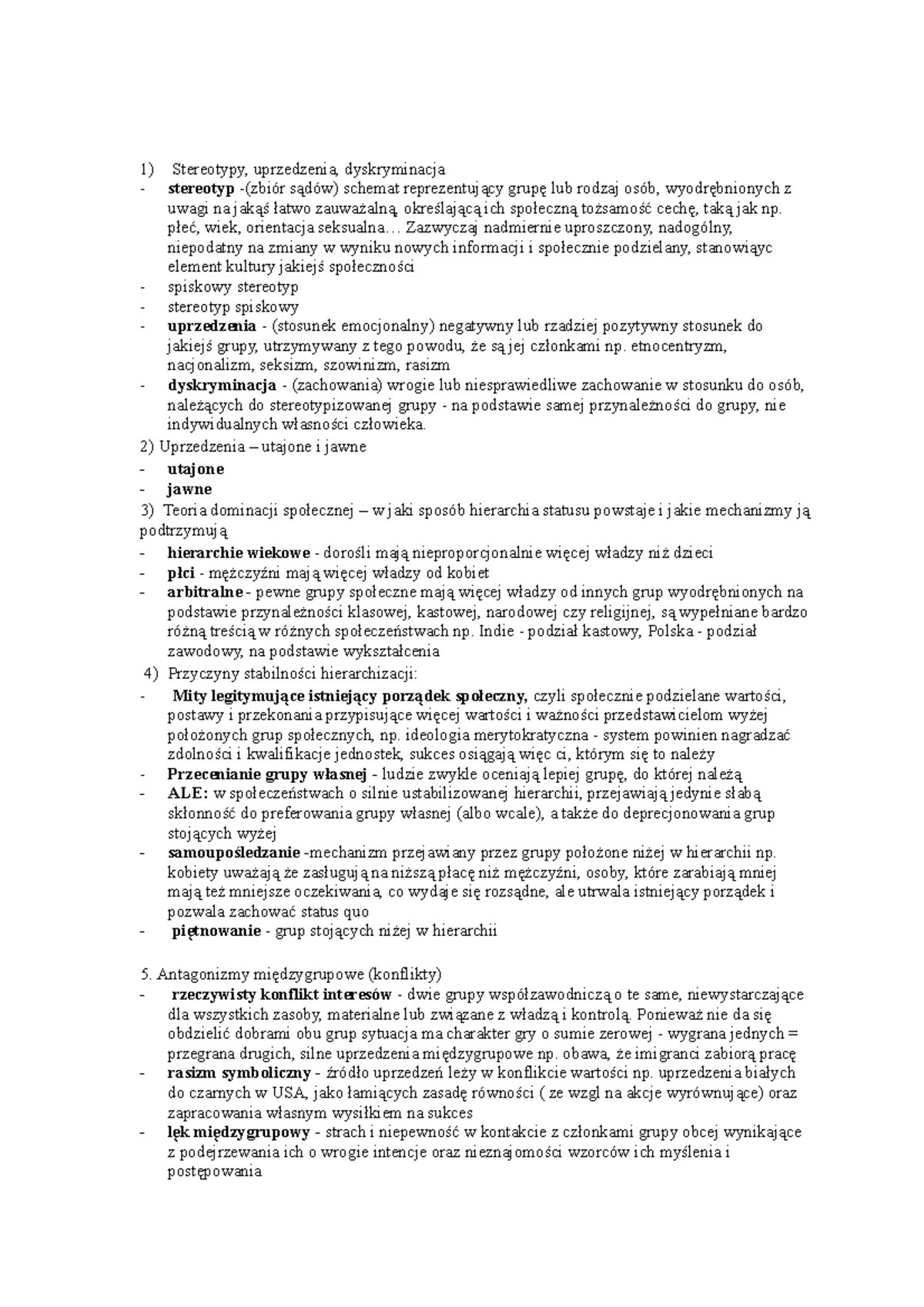 Stereotypy i uprzedzenia - Stereotypy, uprzedzenia, dyskryminacja