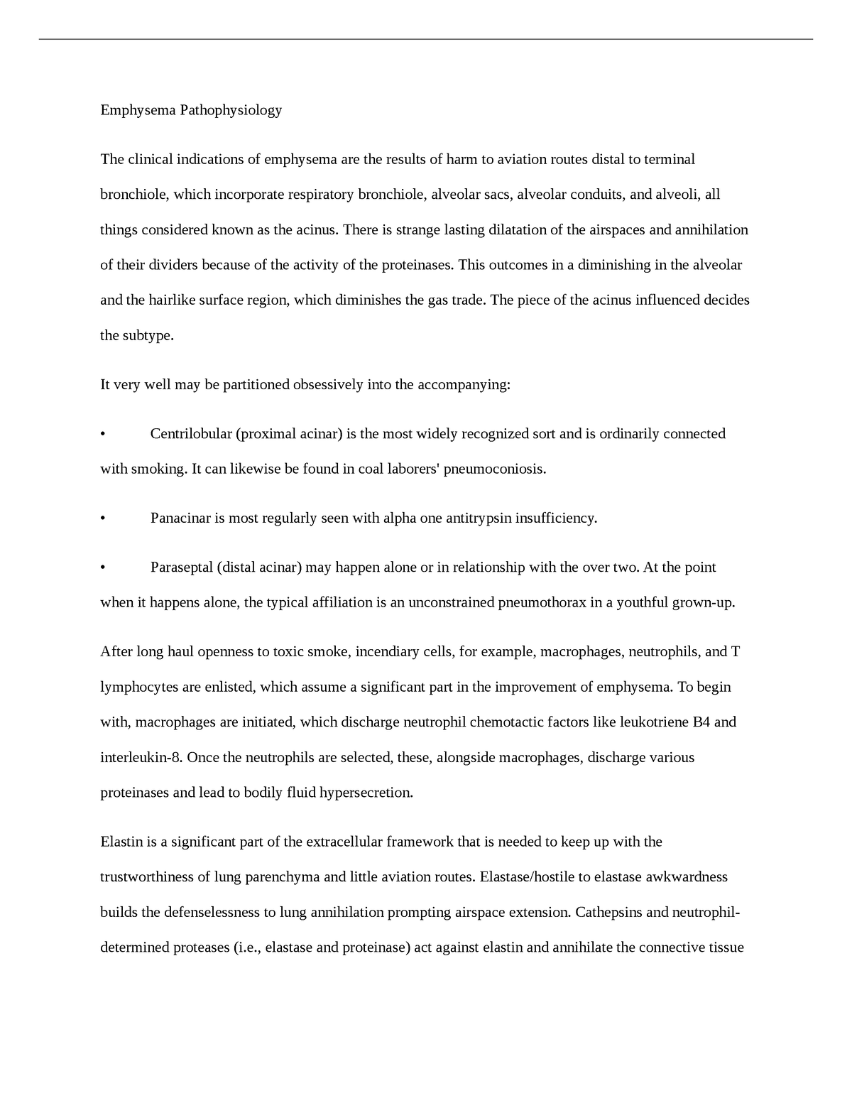 Emphysema Pathophysiology - There is strange lasting dilatation of the ...