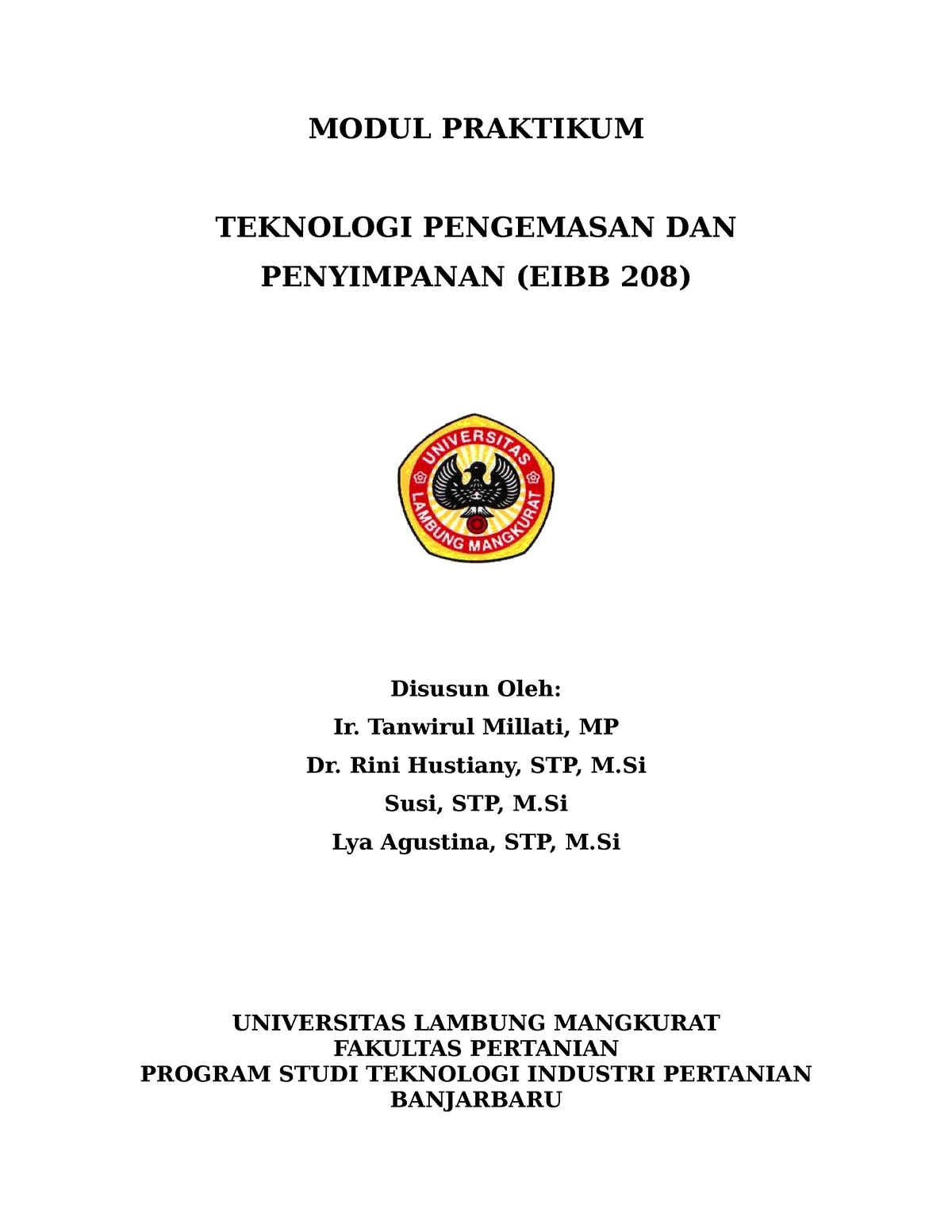 Praktikum 2. Kemasan Plastik - MODUL PRAKTIKUM TEKNOLOGI PENGEMASAN DAN ...