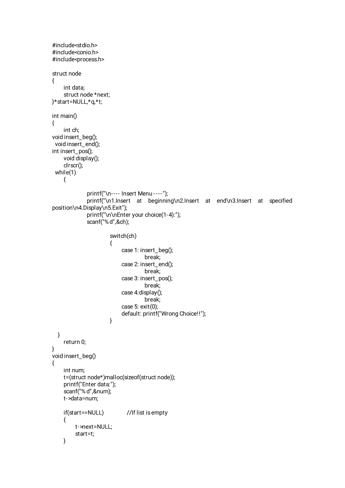 singlylinked-list-operation-using-c-program-include-include