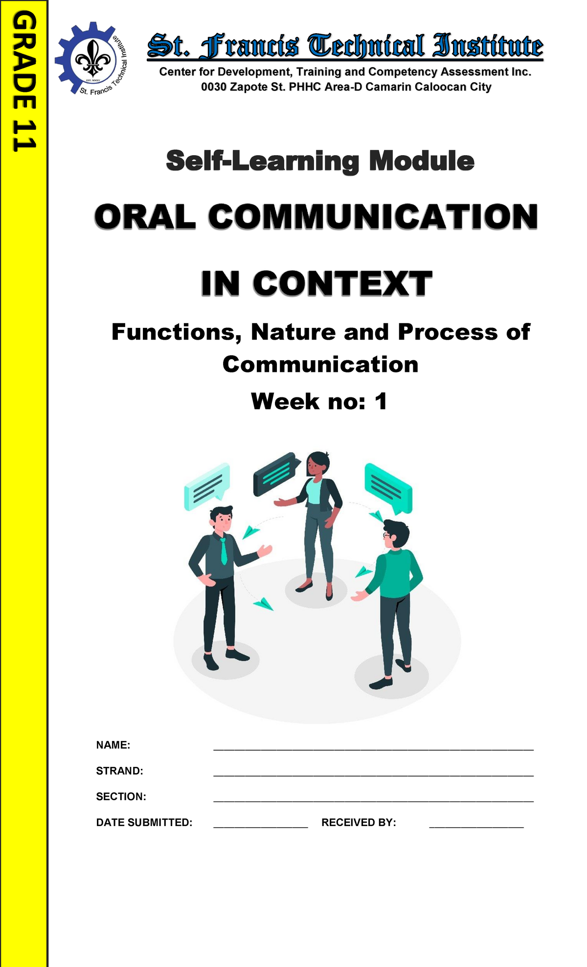 WEEK 1 ORAL Communication IN Context - ####### NAME: - Studocu