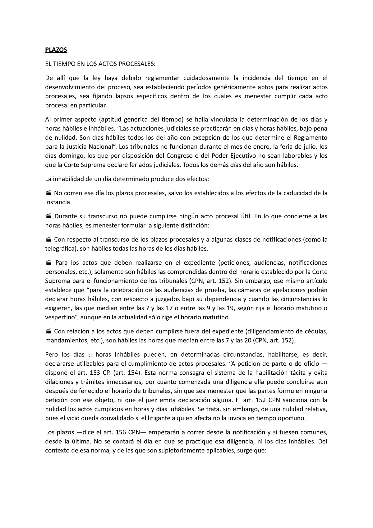 Plazos - PLAZOS EL TIEMPO EN LOS ACTOS PROCESALES: De Allí Que La Ley ...