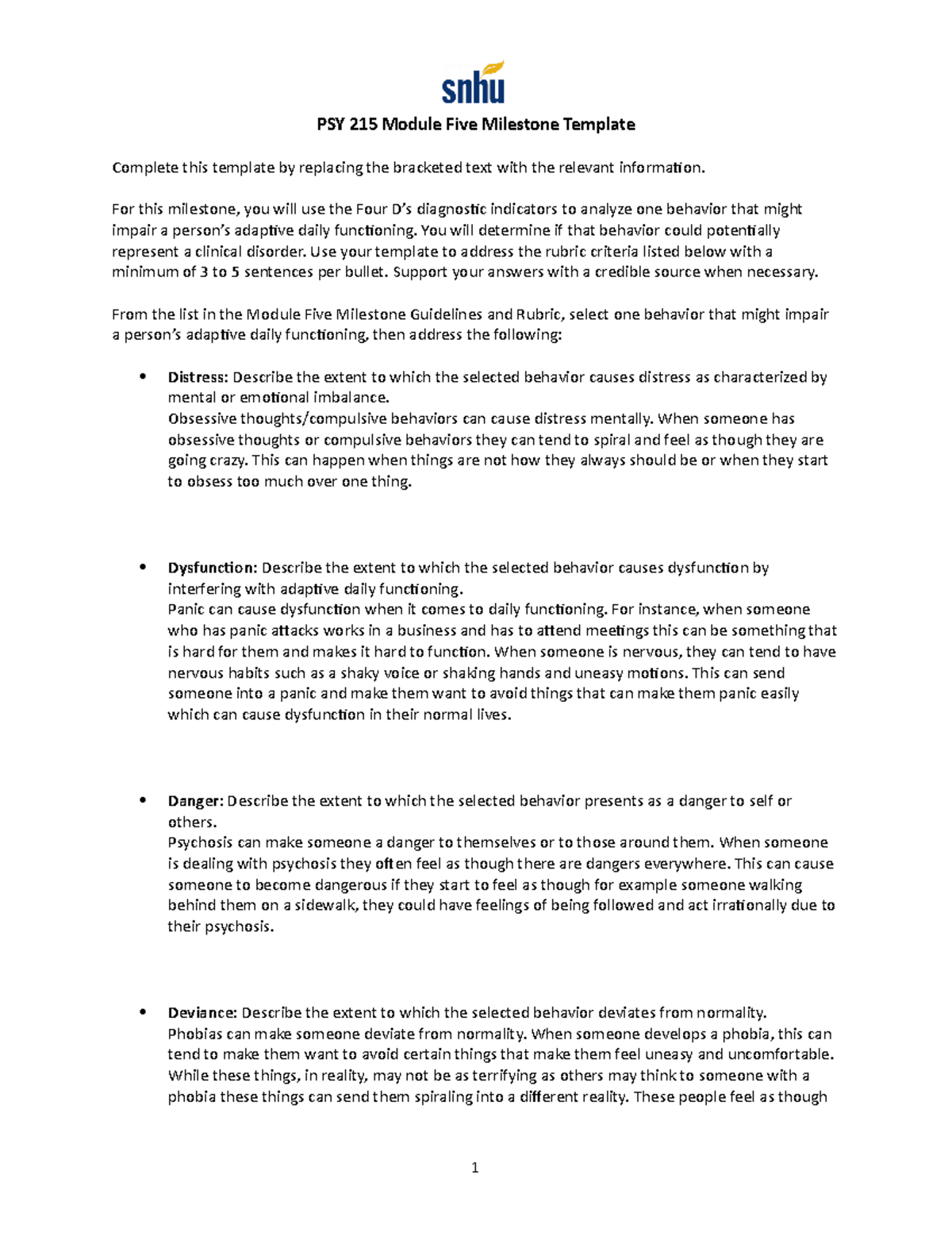 Mod 5 project - PSY 215 Module Five Milestone Template Complete this ...
