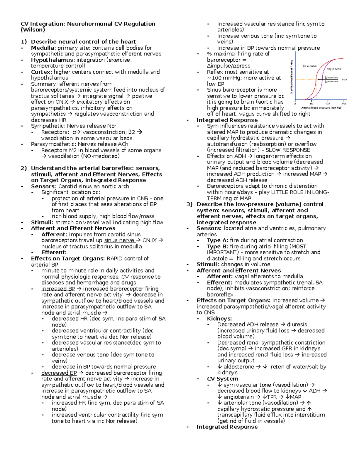 CV Integration - Neurohormonal CV Regulation (Wilson) - CV Integration ...