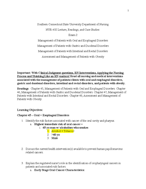 Exam 2 Topics Ch 45, 46, 47, 48 GI Disorders - Exam 2 Topics – N432 AH ...