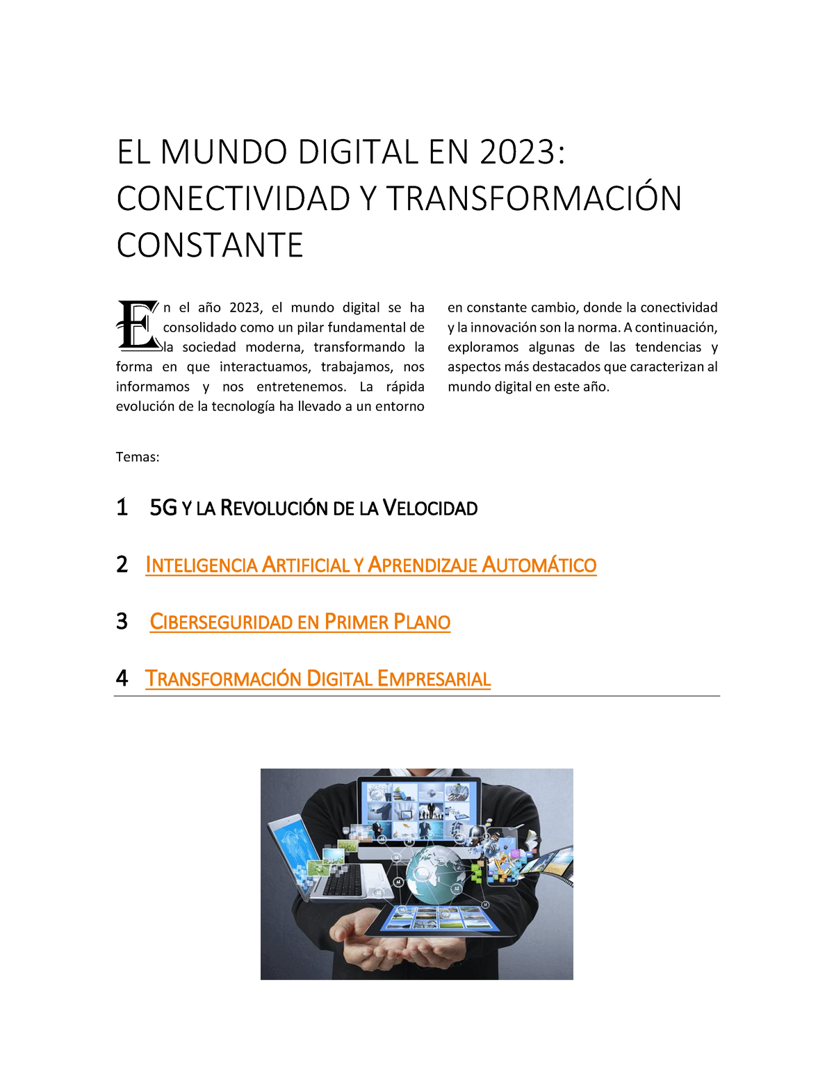 Modelo TEMA 03 - EL MUNDO DIGITAL EN 2023: CONECTIVIDAD Y TRANSFORMACI ...