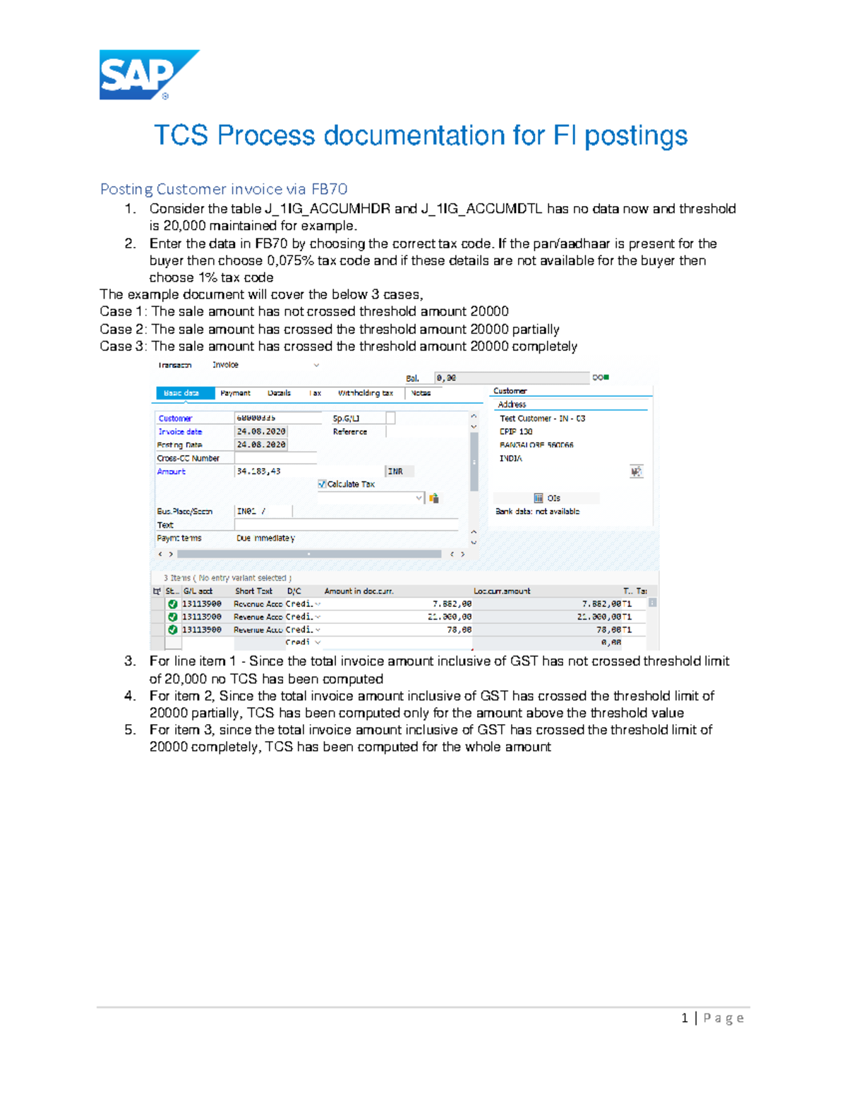 TCS Process Posting - TCS Process documentation for FI postings Posting ...