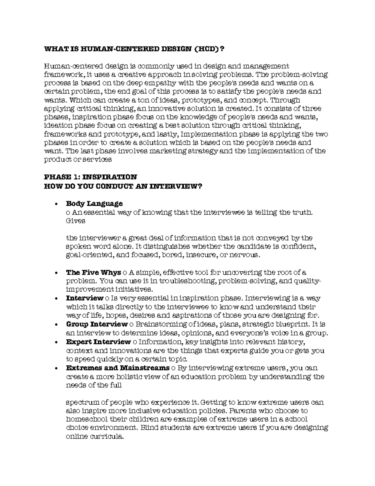 Human Centered Design WHAT IS HUMANCENTERED DESIGN (HCD)? Human