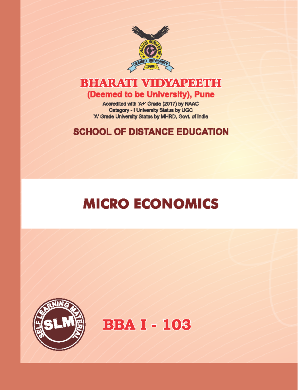 103 Micro Economics - Micro Economics – I - Studocu