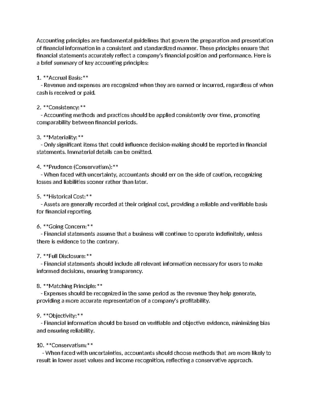 Accounting principles - These principles ensure that financial ...