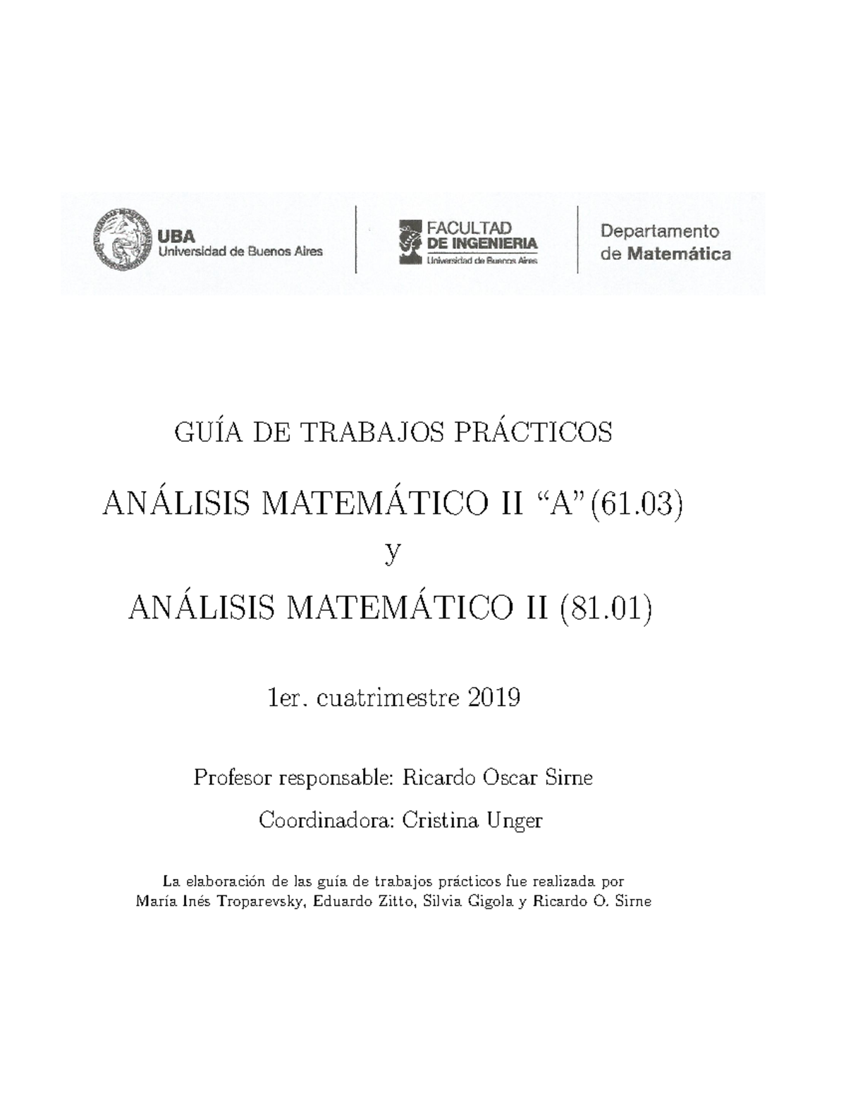 Guia1c2019 - Guia De Ejercicios - GU ́IA DE TRABAJOS PRACTICOS ́ ...