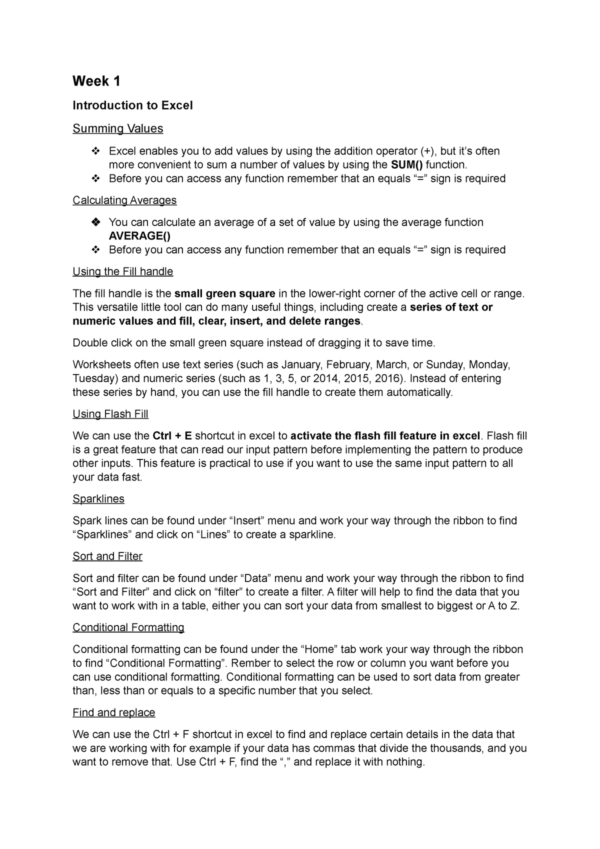 4ir-accounting-summary-of-formulas-week-1-introduction-to-excel-summing-values-excel-enables