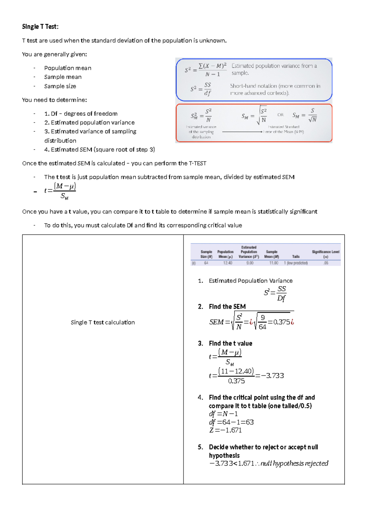 T Test - Single T Test: T test are used when the standard deviation of ...