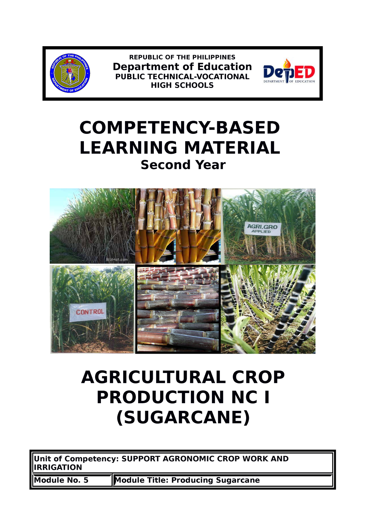 Y2 - Module 5 - Producing Sugarcane - COMPETENCY-BASED LEARNING ...
