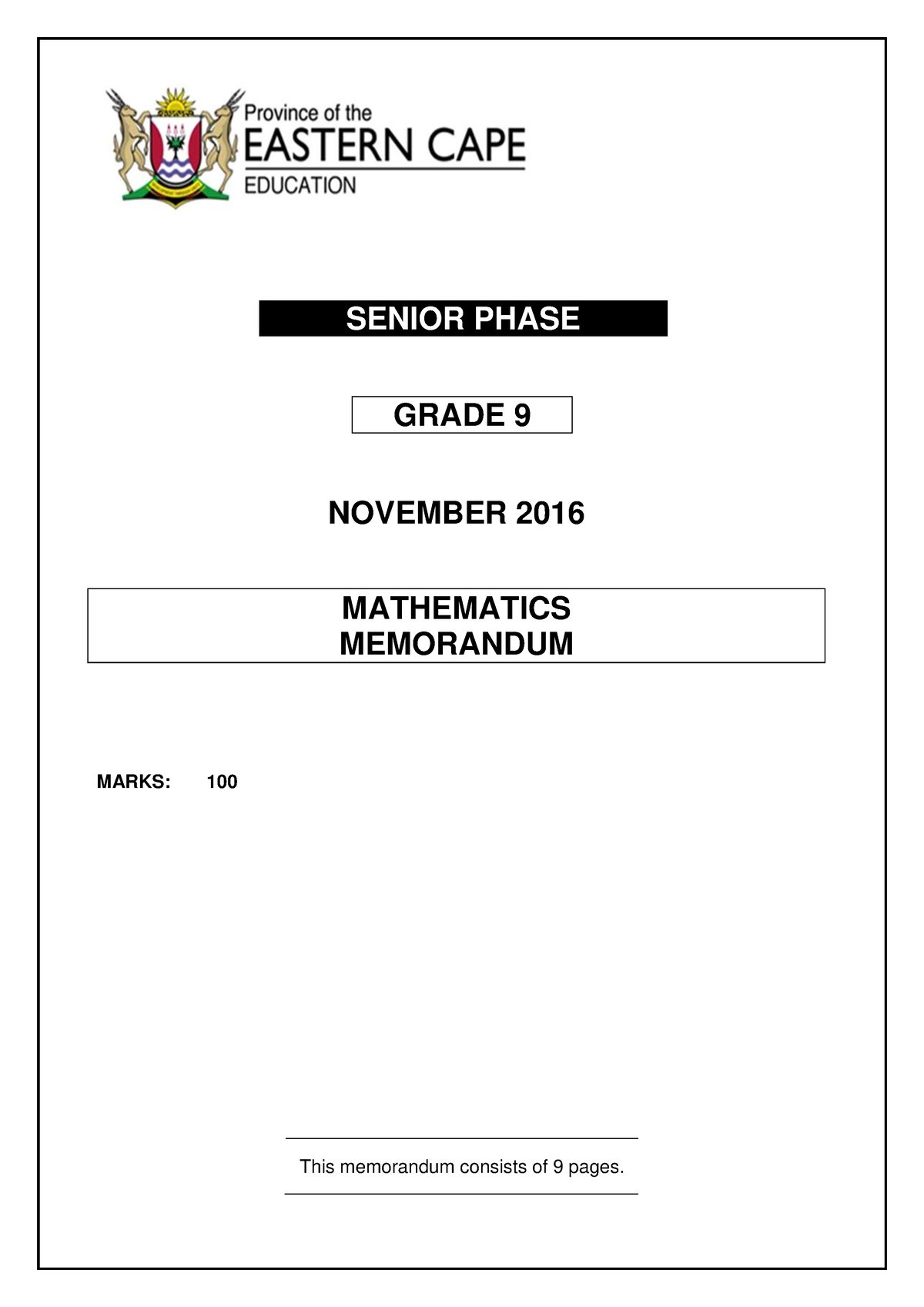 grade 9 maths assignment term 2 memorandum 2021