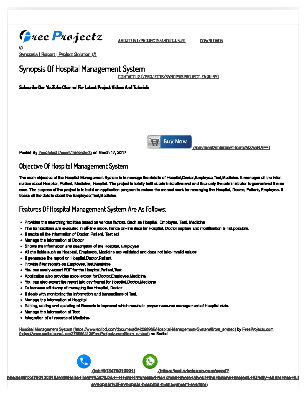 Hospital management system synopsis Bachelor of computer application