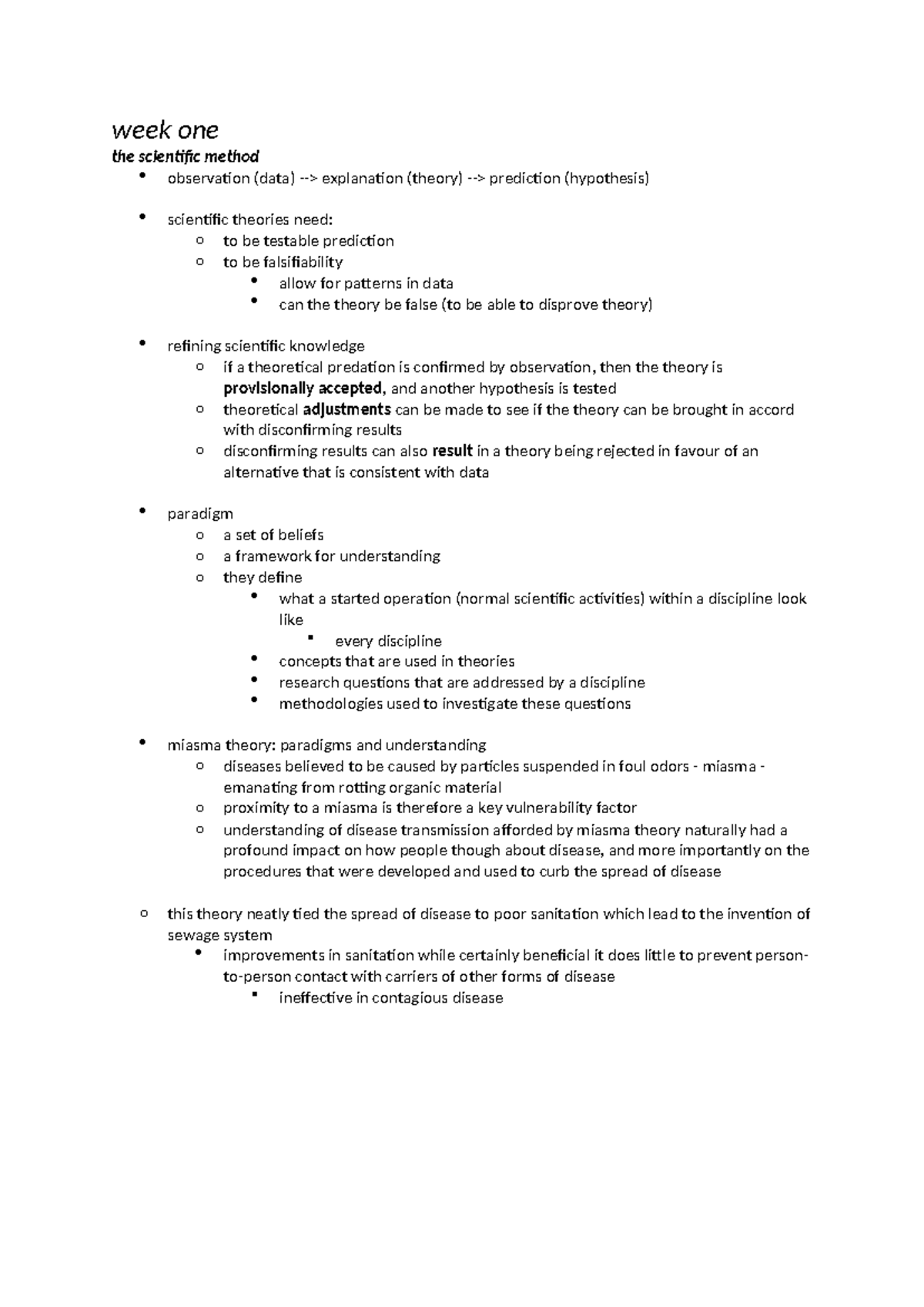 Module one neur1020 notes - week one the scientific method observation ...
