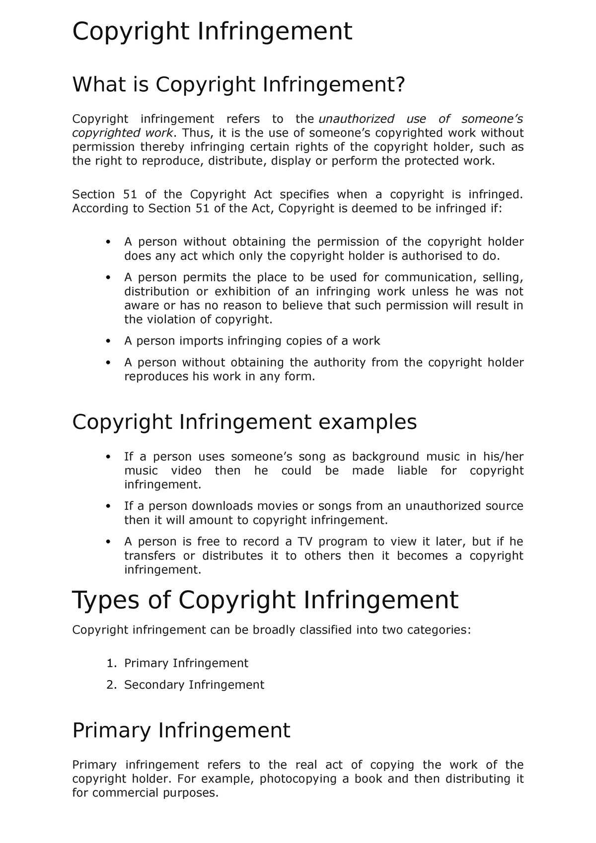 research topics on copyright infringement