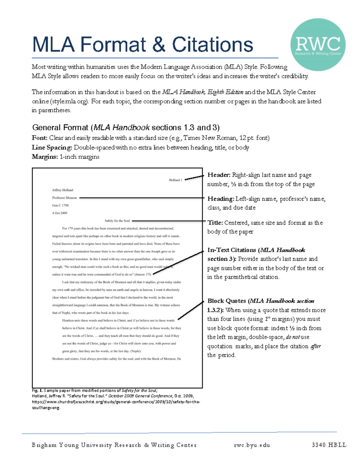 MLA Format Citations - MLA Format & Citations Most writing within ...