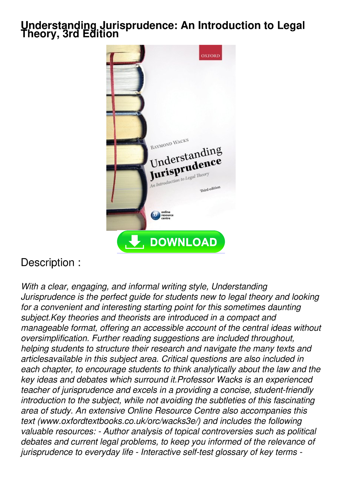 Full DOWNLOAD Understanding Jurisprudence: An Introduction To Legal ...