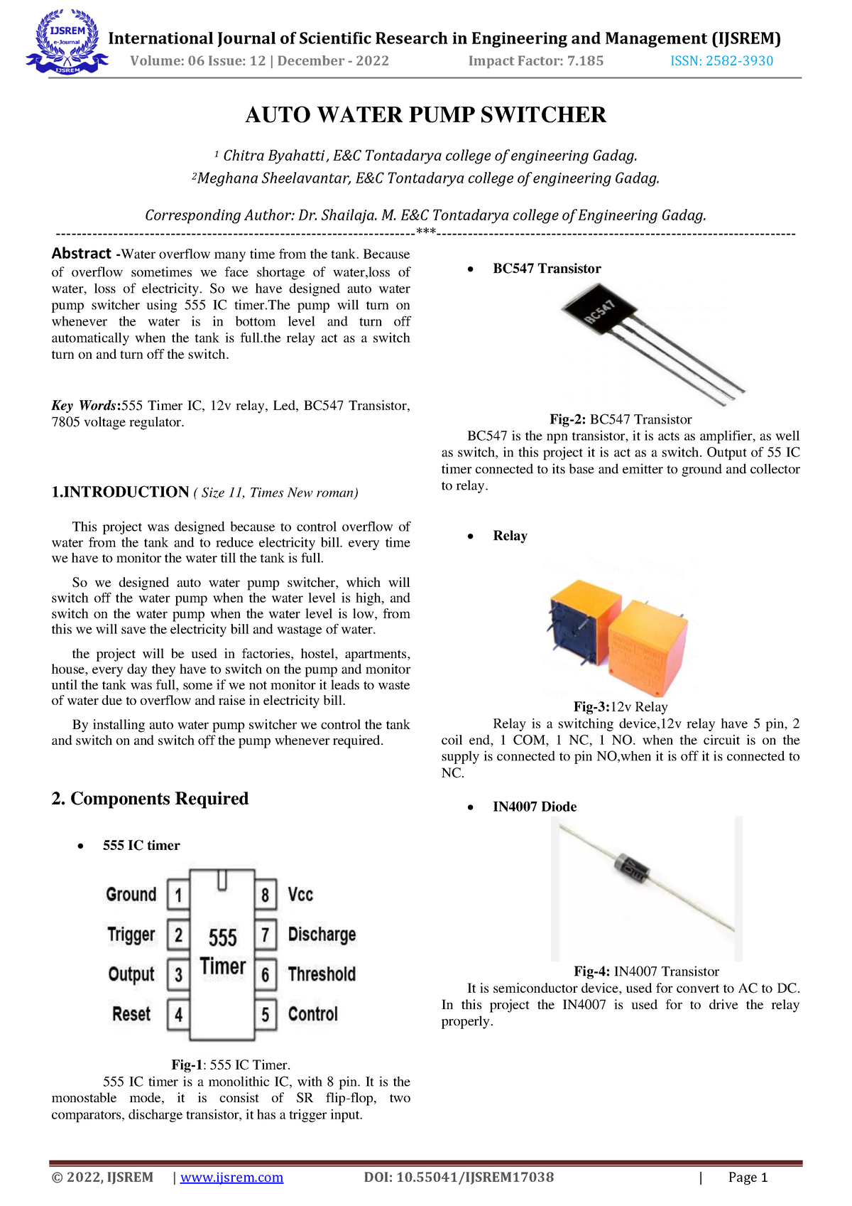 Auto Water Pump Switcher International Journal of Scientific Research