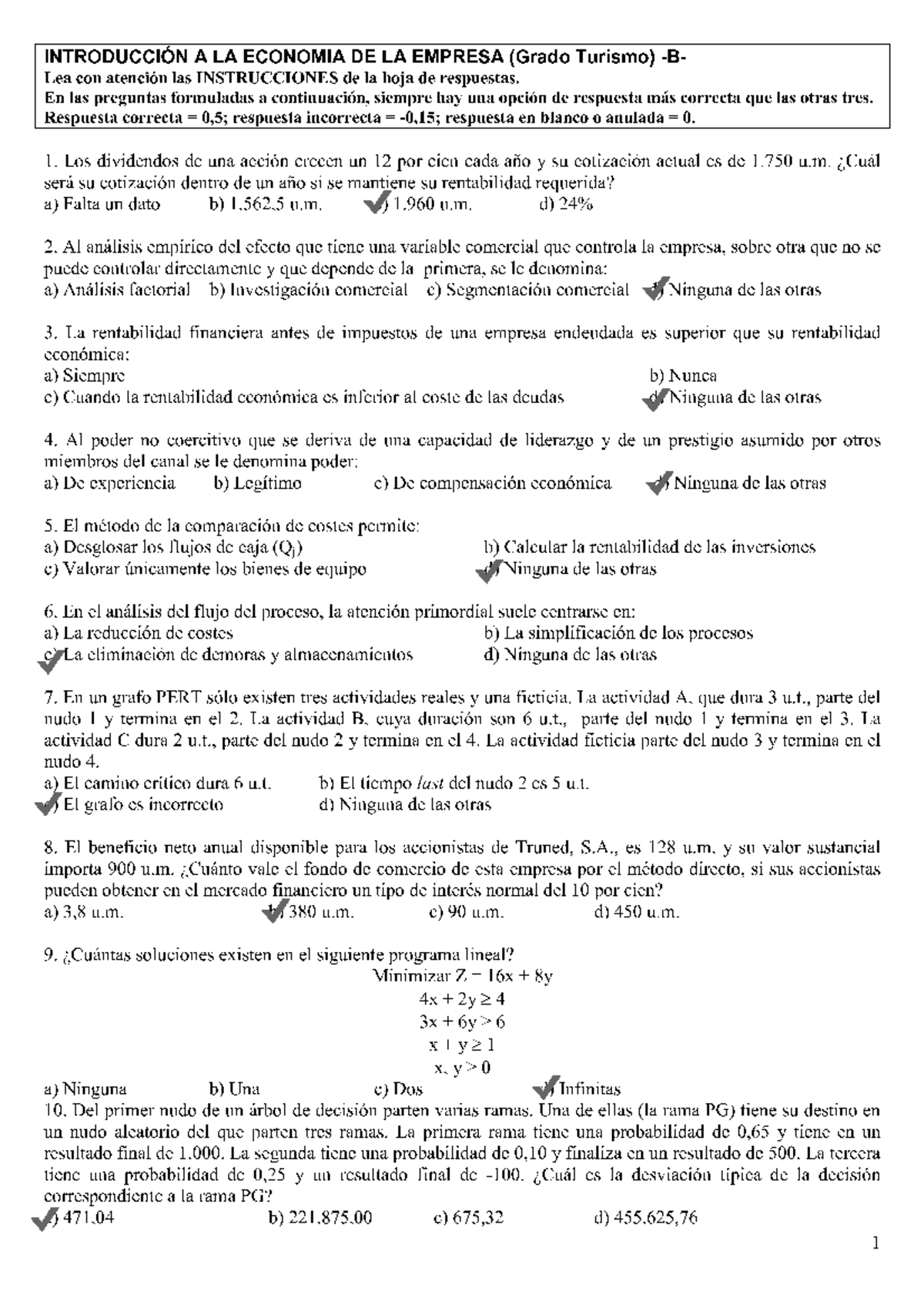 Examen Tipo B Febrero 2011, Preguntas Y Respuestas - INTRODUCCICN A LA ...