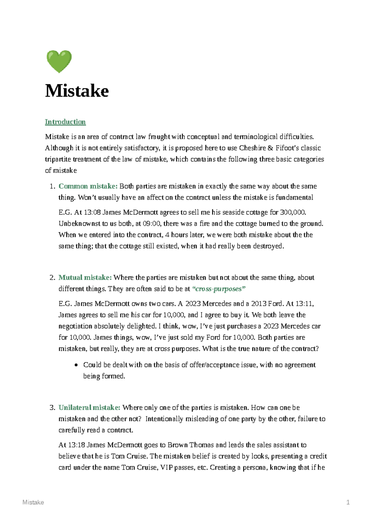 4) Mistake Notes - Not comprehensive, summary of key points from my ...
