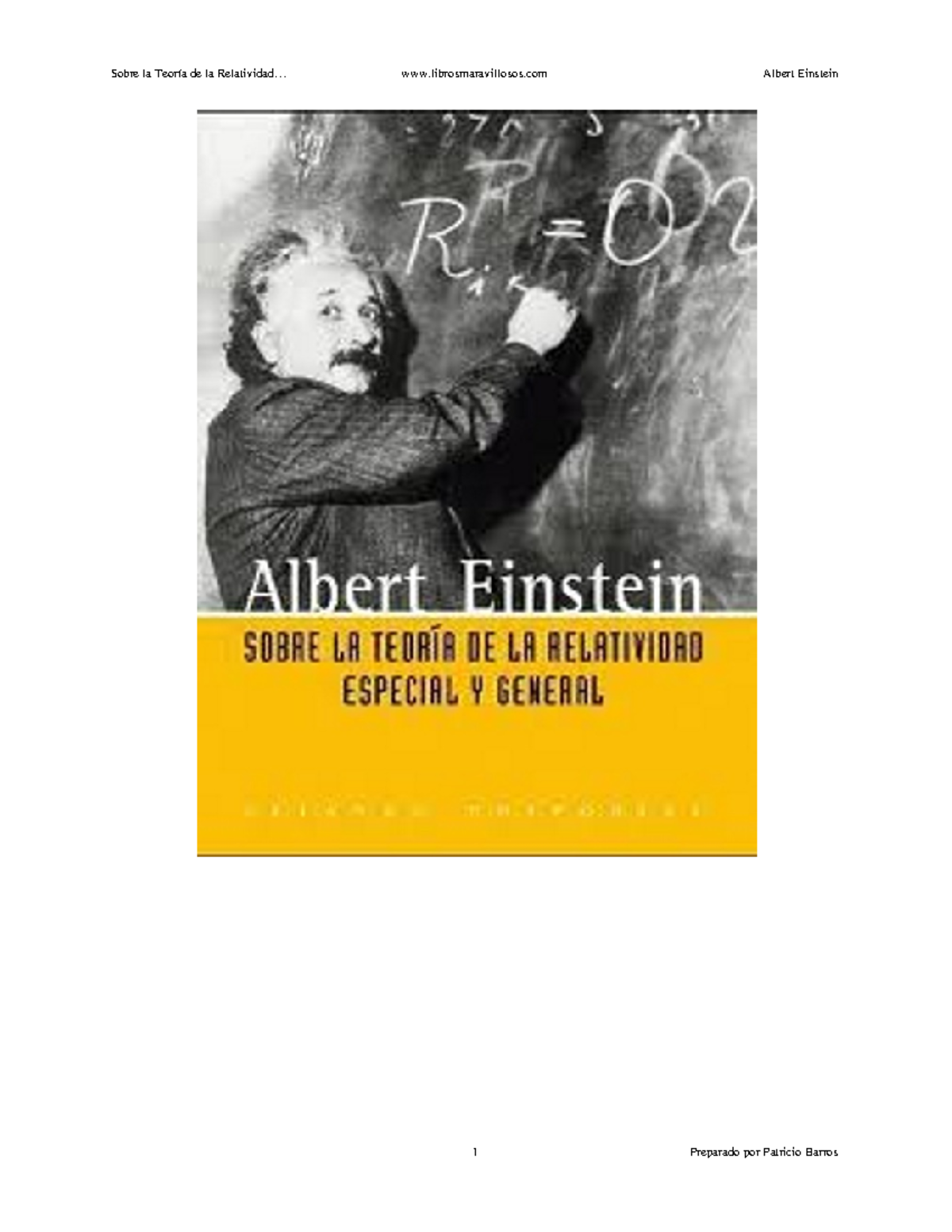 Sobre La Teoria De La Relatividad Especial Y General - Albert Einstein ...