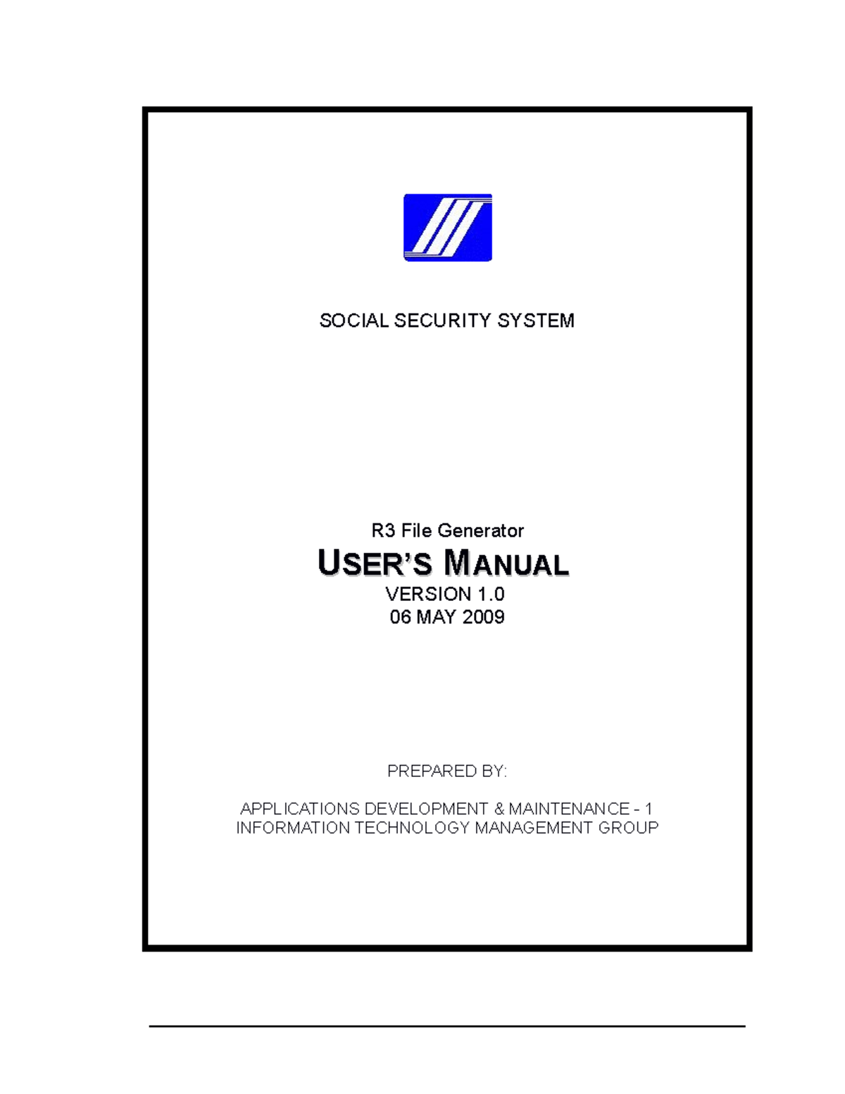 R3File Gen User Manual - SOCIAL SECURITY SYSTEM R3 File Generator U ...