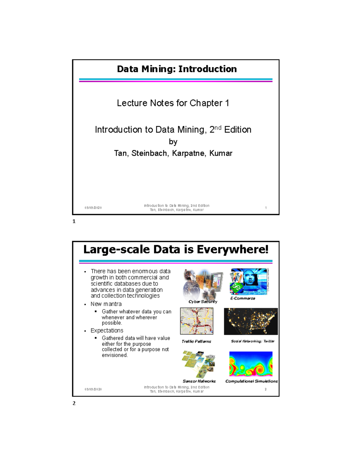 Chap1 Intro - .nkjh - Data Mining: Introduction Lecture Notes For ...