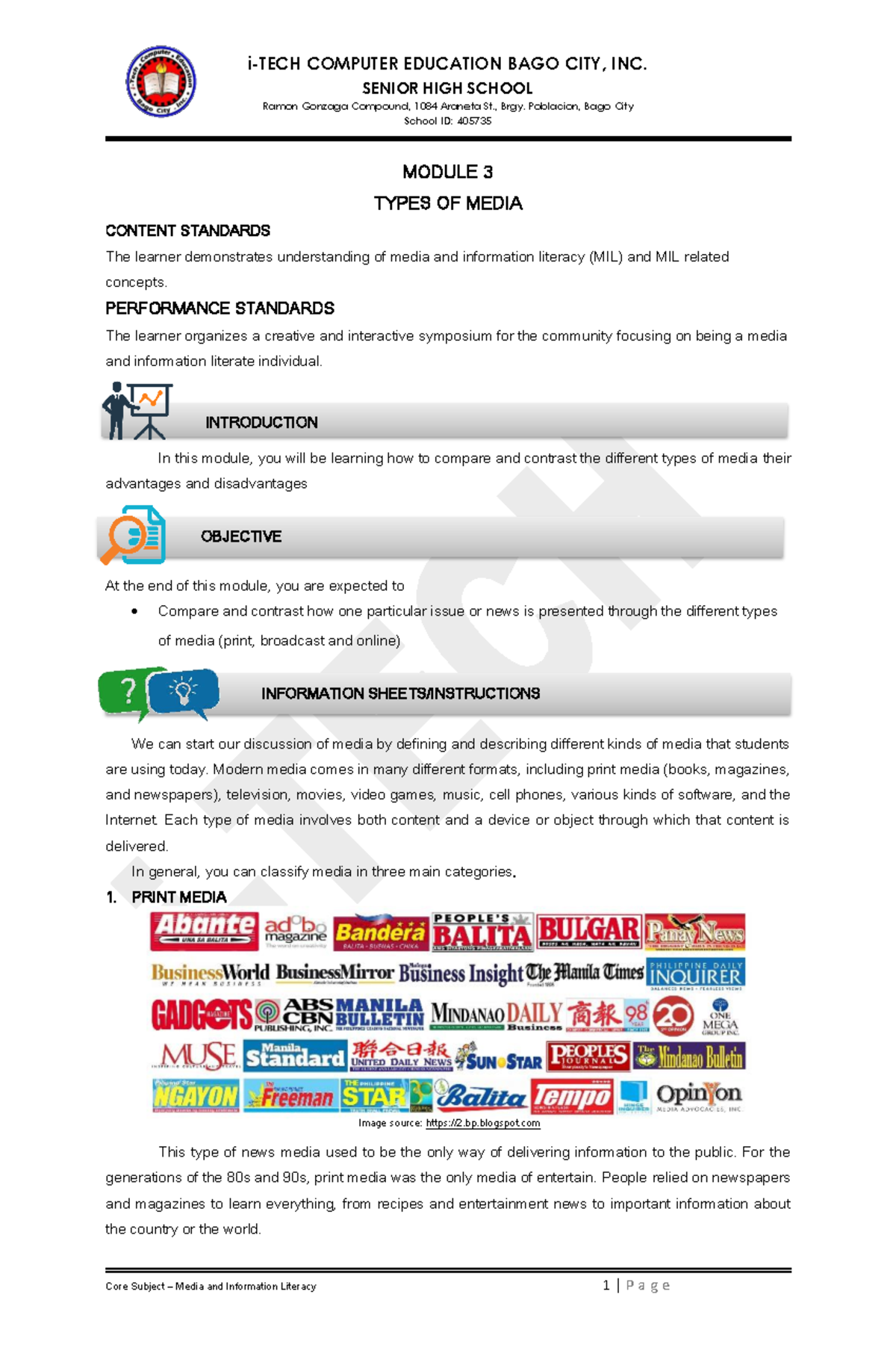 Media and Information Literacy - Module 3 - SENIOR HIGH SCHOOL Ramon ...