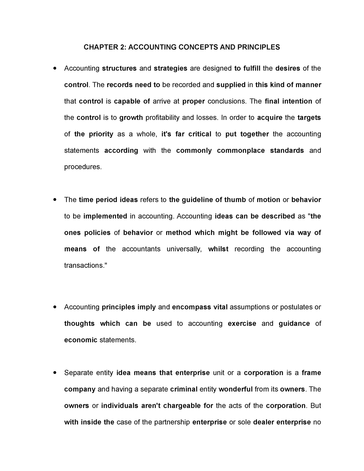 Chapter 2- Accounting Concepts AND Priciples - CHAPTER 2: ACCOUNTING ...