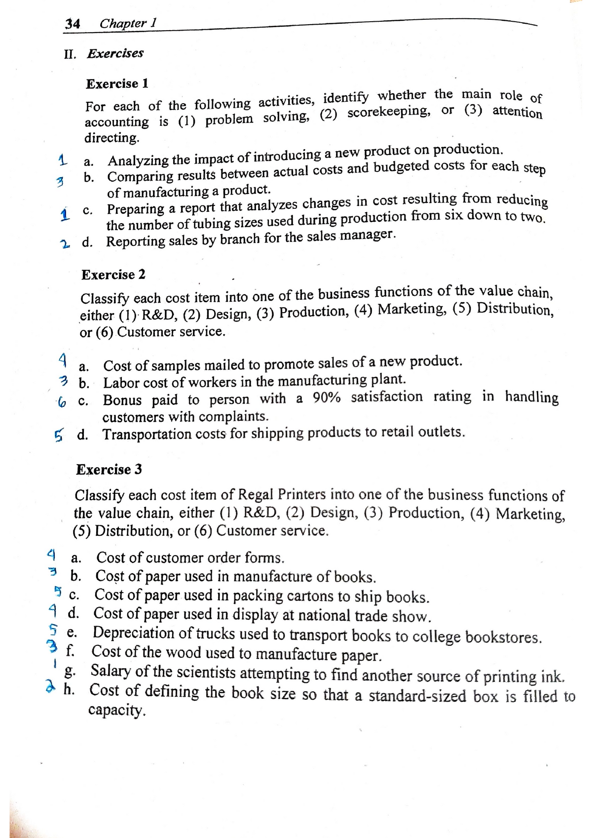 Management Accounting Exercise - BS Accountancy - Studocu