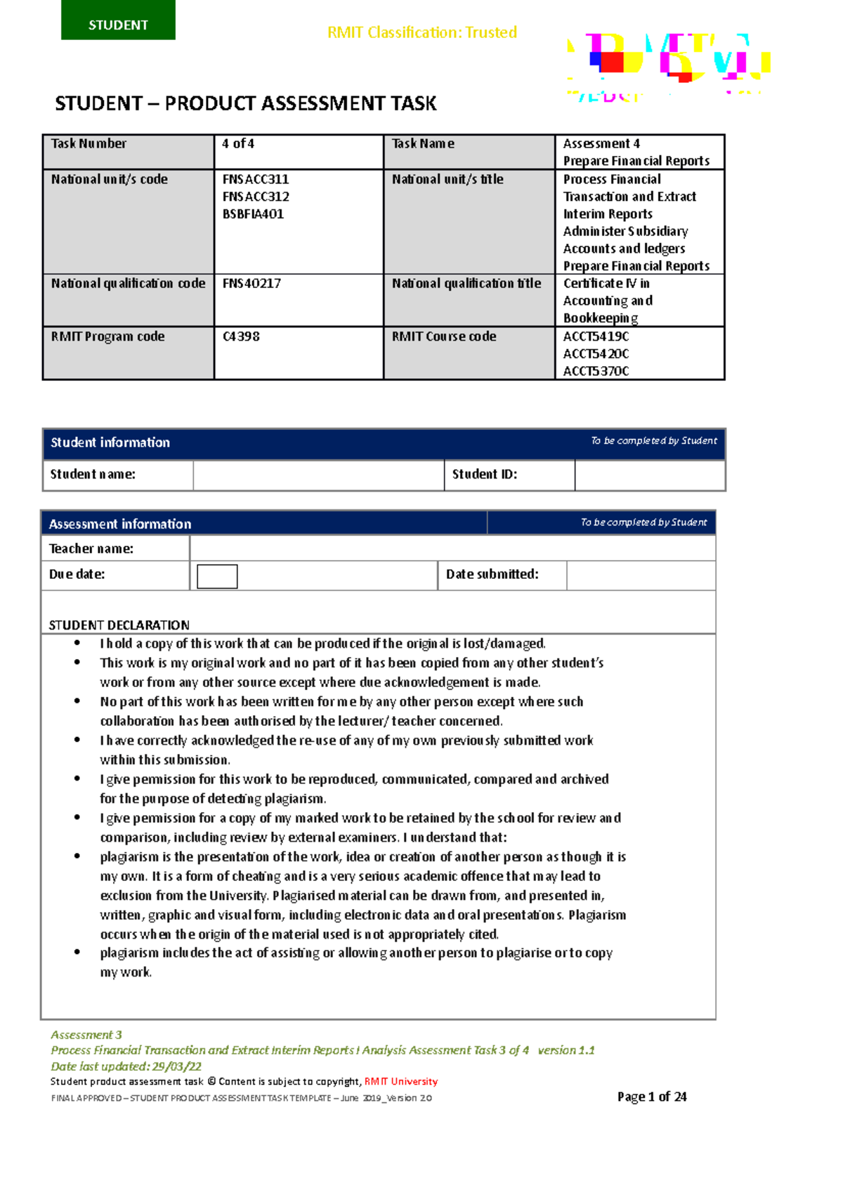 Prepare+Financial+Reports Bsbfia 401 Fnsacc 311 Fnsacc 312 Assessment+4 ...