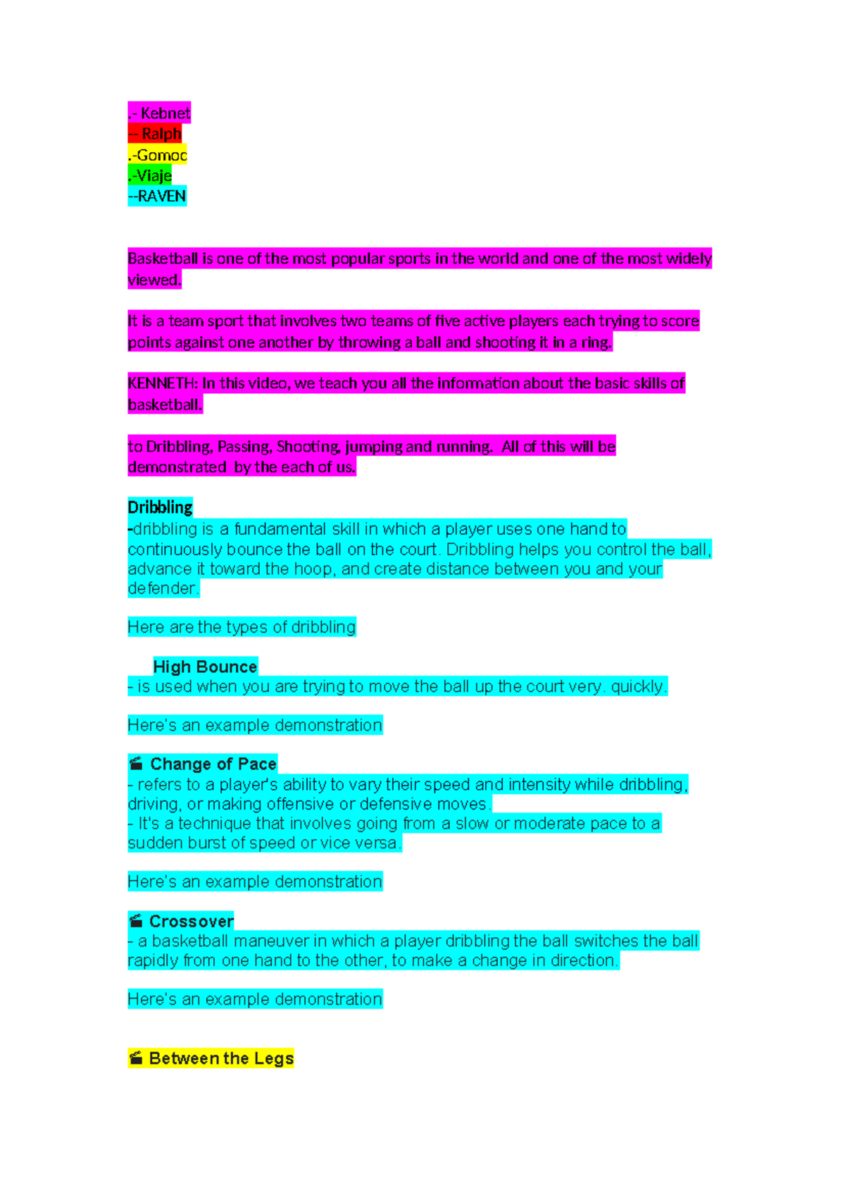 Basketball- Script-2 - its for peh - .- Kebnet - Ralph .-Gomoc .-Viaje ...