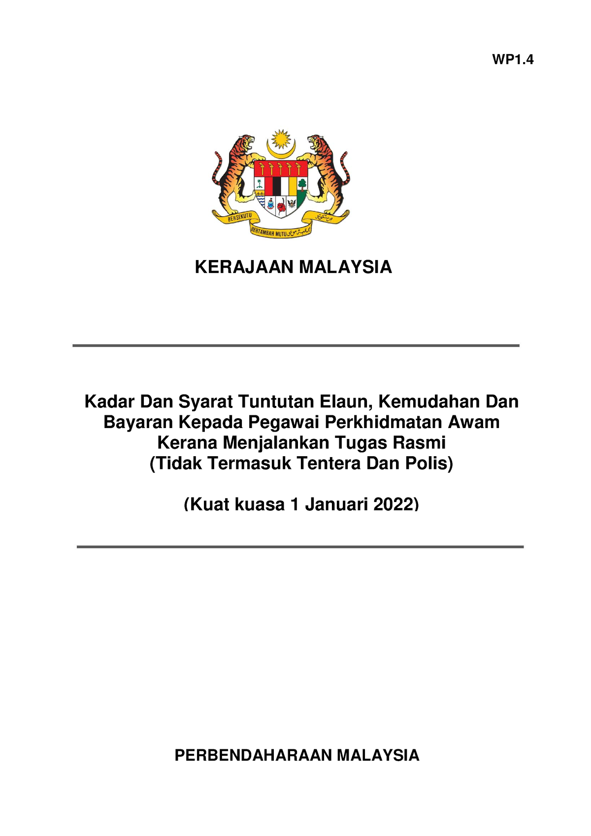 WP 1.4 14012022 - Just Sharing - PERBENDAHARAAN MALAYSIA Kadar Dan ...